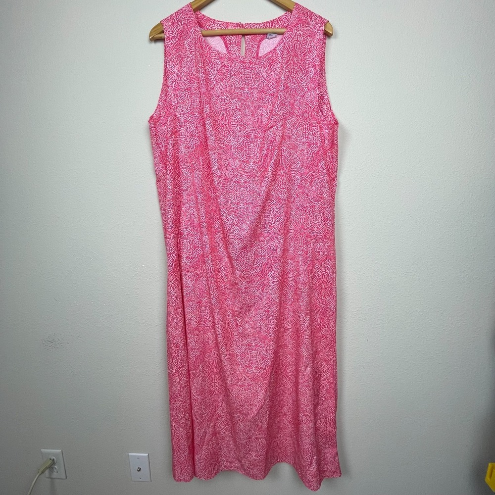 RipSkirt XXL Pink Sleeveless Maxi Dress Boat‎ Neck Polyester Blend Resortwear